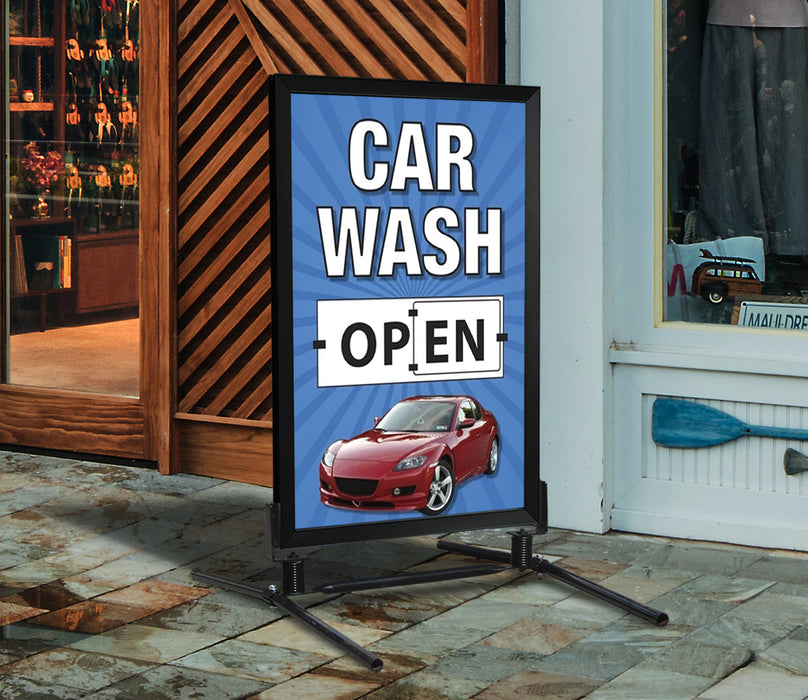 28" x 44" Flip Panel- Car Wash Open/Closed