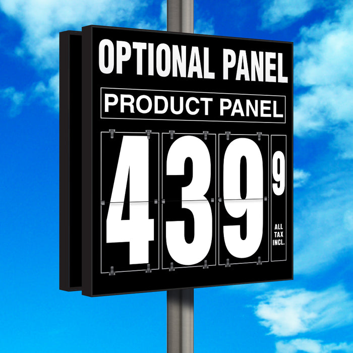 20" Flip Numbers- Single-Product, Double-Sided Pole Mount w/ Optional Panel