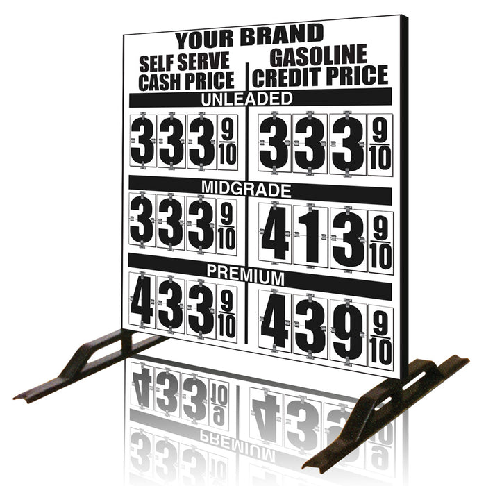 Dual Cash/Credit Gas Price Flip Sign Three-Product