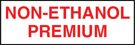 Non-Ethanol Premium Pump Decal_Red on White