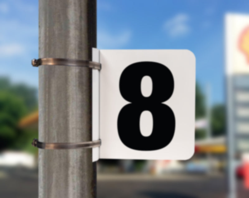 Pole Mounted Pump Number Sign