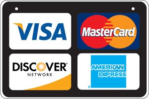 Visa MasterCard Discover & Amex- Aluminum Bracket Sign