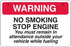 No Smoking Stop Engine- Aluminum Bracket Sign