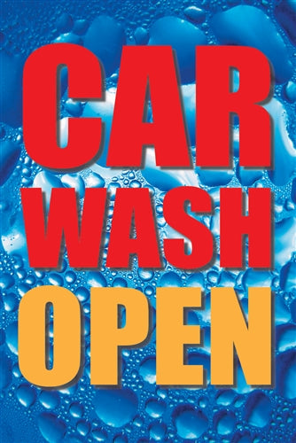 Car Wash Open- 28"w x 44"h 4mm Coroplast Insert