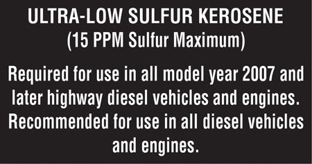 Ultra Low Sulfur Kerosene- 5.25"w x 2.75"h Decal