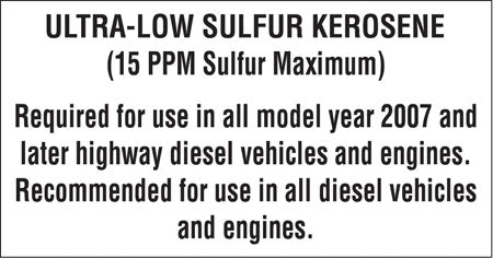 Ultra Low Sulfur Kerosene- 5.25"w x 2.75"h Decal