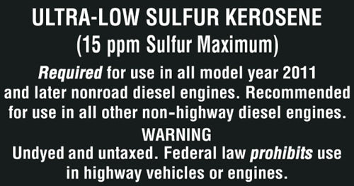 Ultra Low Sulfur Kerosene- 5.25"w x 2.75"h Decal