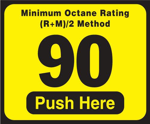 Wayne Vista Octane Rating Decal 90