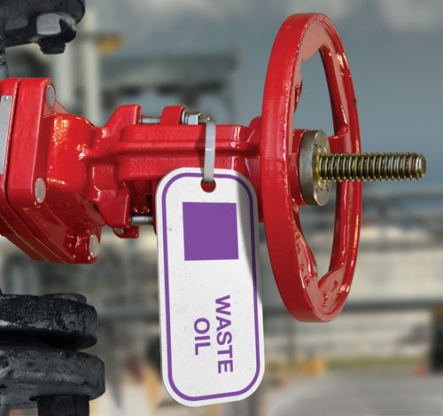 Waste Oil- Aluminum Valve ID Tag